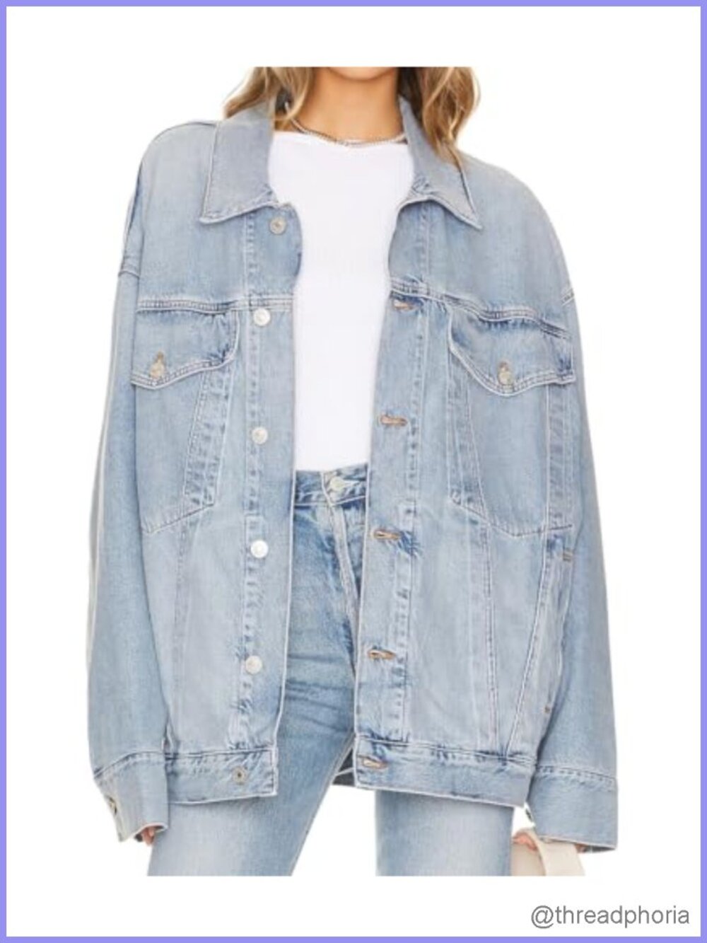 Vintage Washed Oversized Boyfriend Denim Trucker Jacket